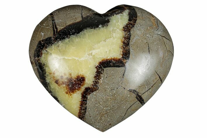 Polished Septarian Heart - Madagascar #278040